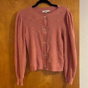 LOFT Rose Button-Up Cardigan